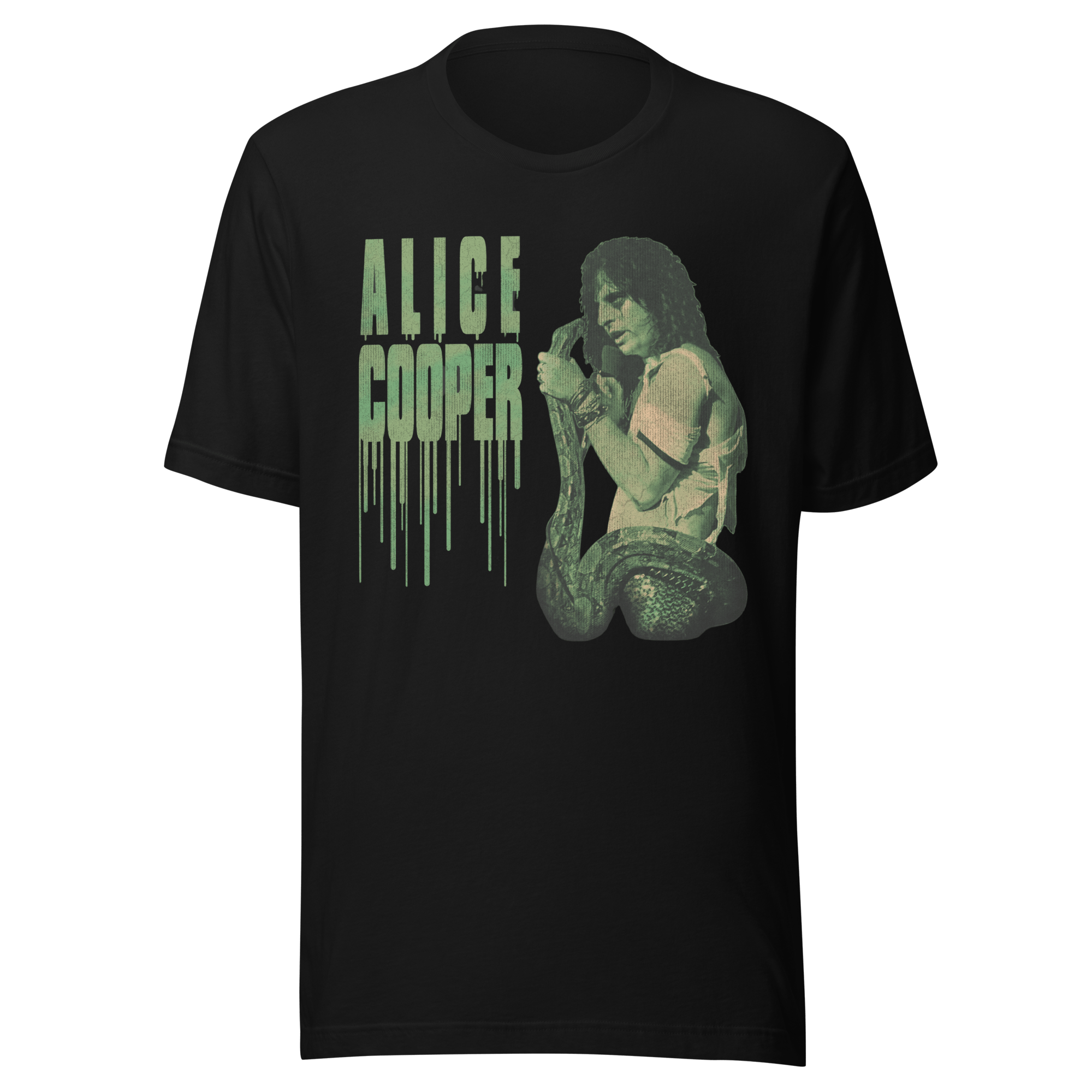 Alice Cooper Vintage 1986 Snake Drip Jumbo Print Mens T Shirt Black Hoodie, Sweatshirt | CiraTrend.com (Image 1)