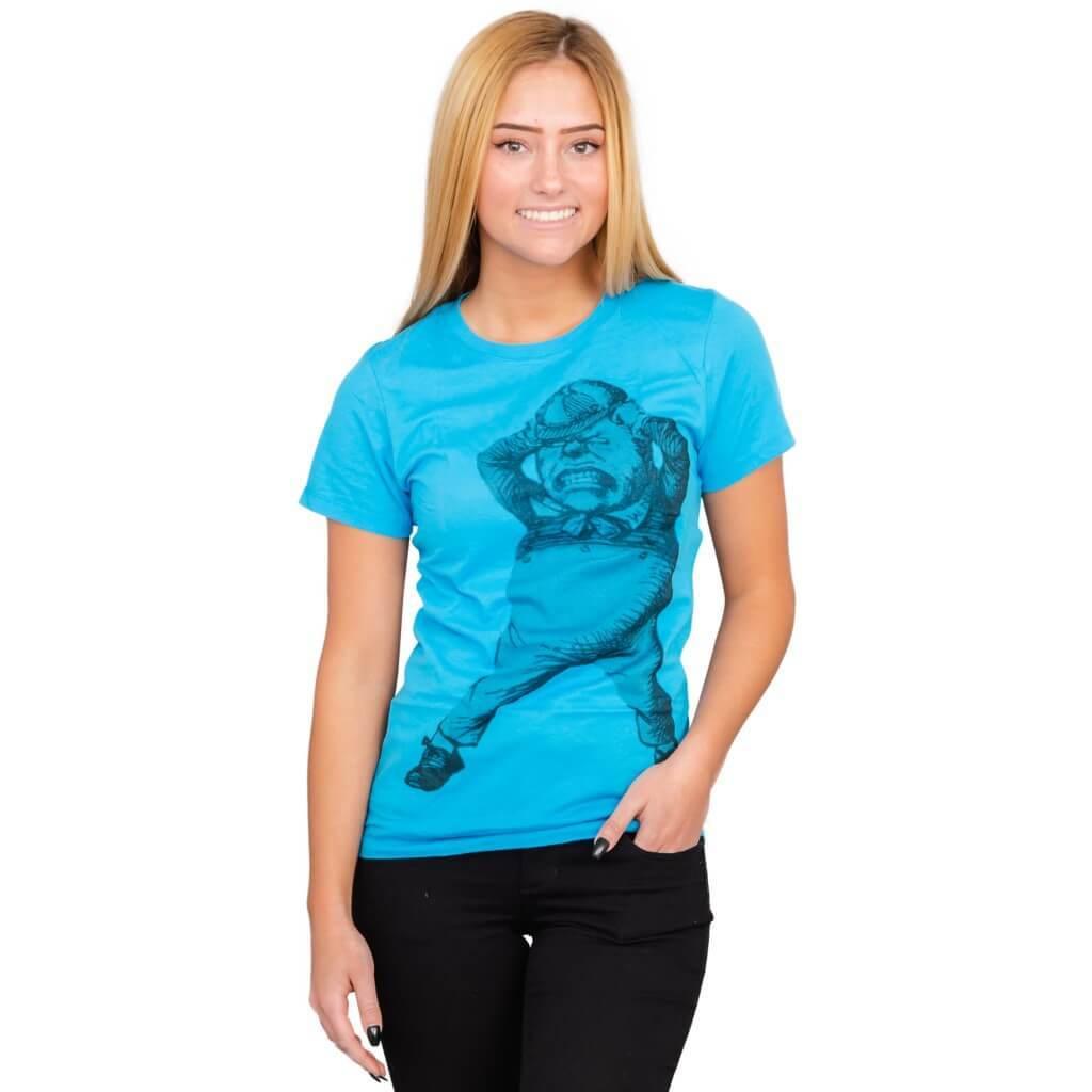Alice In Wonderland Tweedle Dee Dum Juniors Turquoise T-shirt Tee Hoodie, Sweatshirt | CiraTrend.com (Image 2)