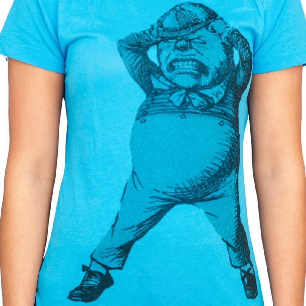 Alice In Wonderland Tweedle Dee Dum Juniors Turquoise T-shirt Tee Hoodie, Sweatshirt | CiraTrend.com (Image 4)