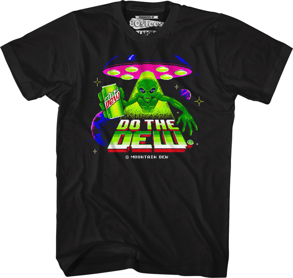 Exclusive Alien Do The Dew Video Game Mountain Dew T-Shirt Hoodie, Sweatshirt | CiraTrend.com (Image 1)