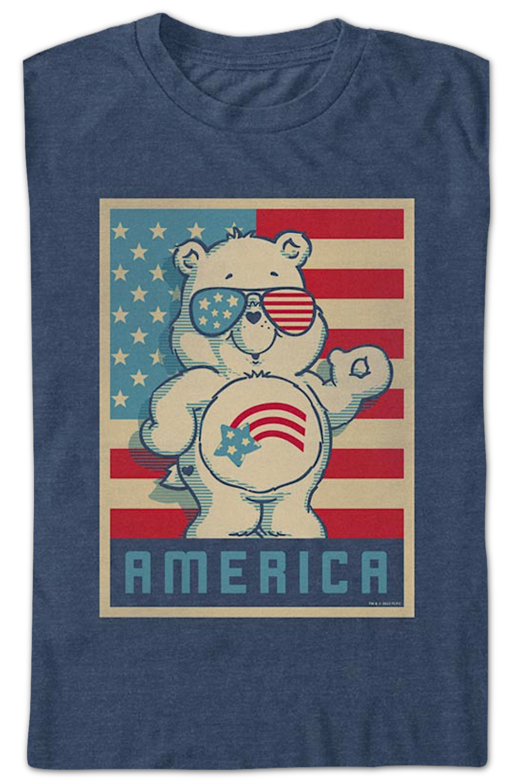America Cares Bear Patriotic Pose Care Bears T-Shirt Hoodie, Sweatshirt | CiraTrend.com (Image 2)