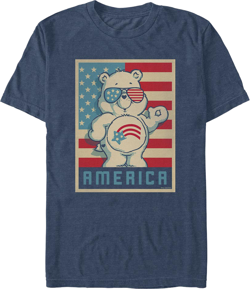 America Cares Bear Patriotic Pose Care Bears T-Shirt Hoodie, Sweatshirt | CiraTrend.com (Image 1)