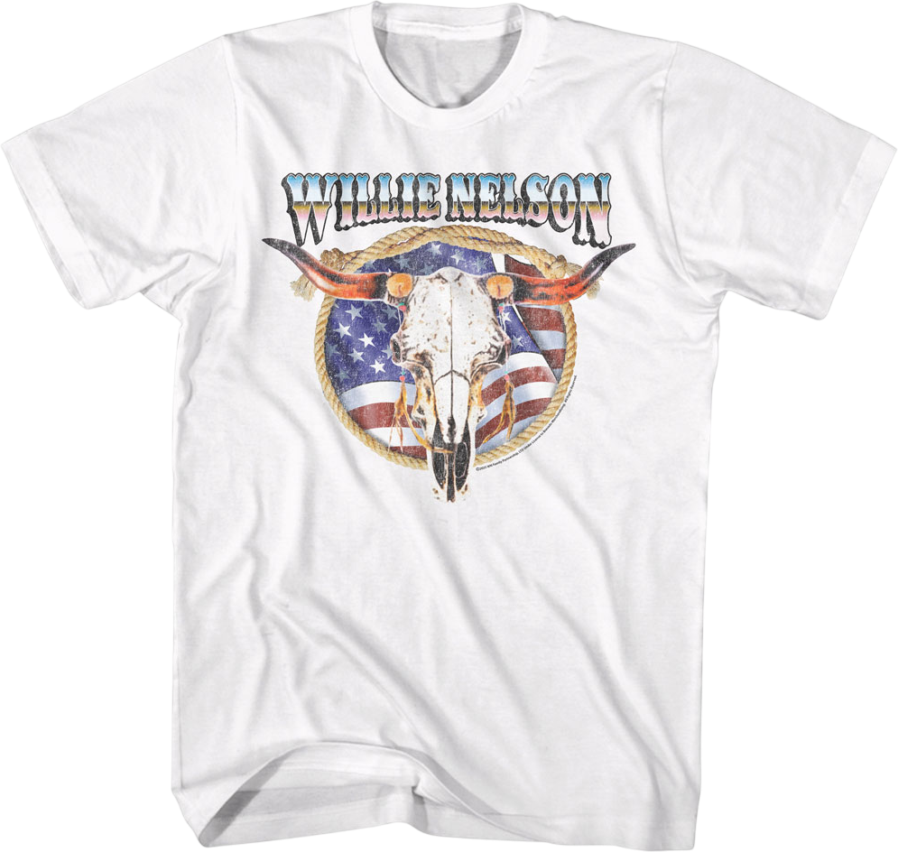 American Cow Skull Willie Nelson T-Shirt Hoodie, Sweatshirt | CiraTrend.com (Image 1)