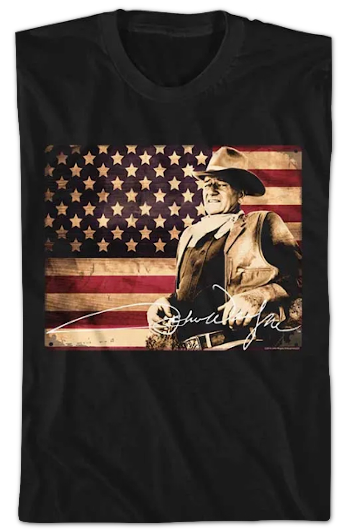 American Flag Autograph John Wayne T-Shirt Hoodie, Sweatshirt | CiraTrend.com (Image 2)