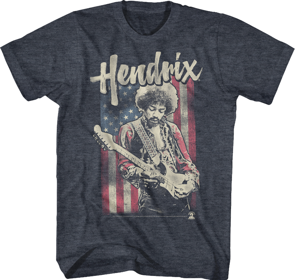American Flag Jimi Hendrix T-Shirt Hoodie, Sweatshirt | CiraTrend.com (Image 1)