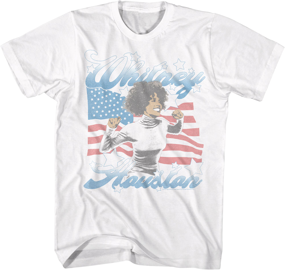 American Flag Whitney Houston T-Shirt Hoodie, Sweatshirt | CiraTrend.com (Image 1)