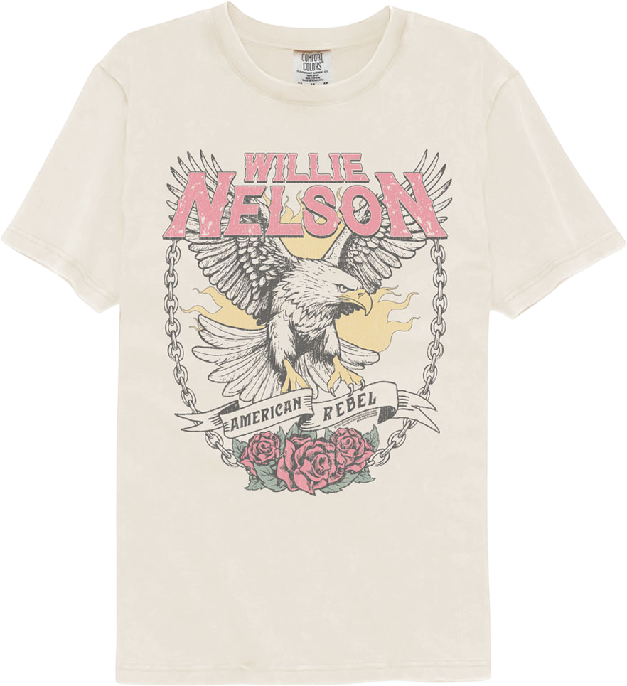 American Rebel Willie Nelson Comfort Colors Brand T-Shirt Hoodie, Sweatshirt | CiraTrend.com (Image 1)