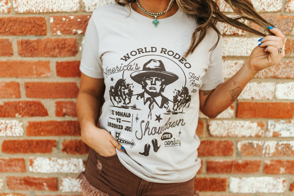 Americas Showdown Trump 2024 Western Graphic Tee Shirt Hoodie, Sweatshirt | CiraTrend.com (Image 3)