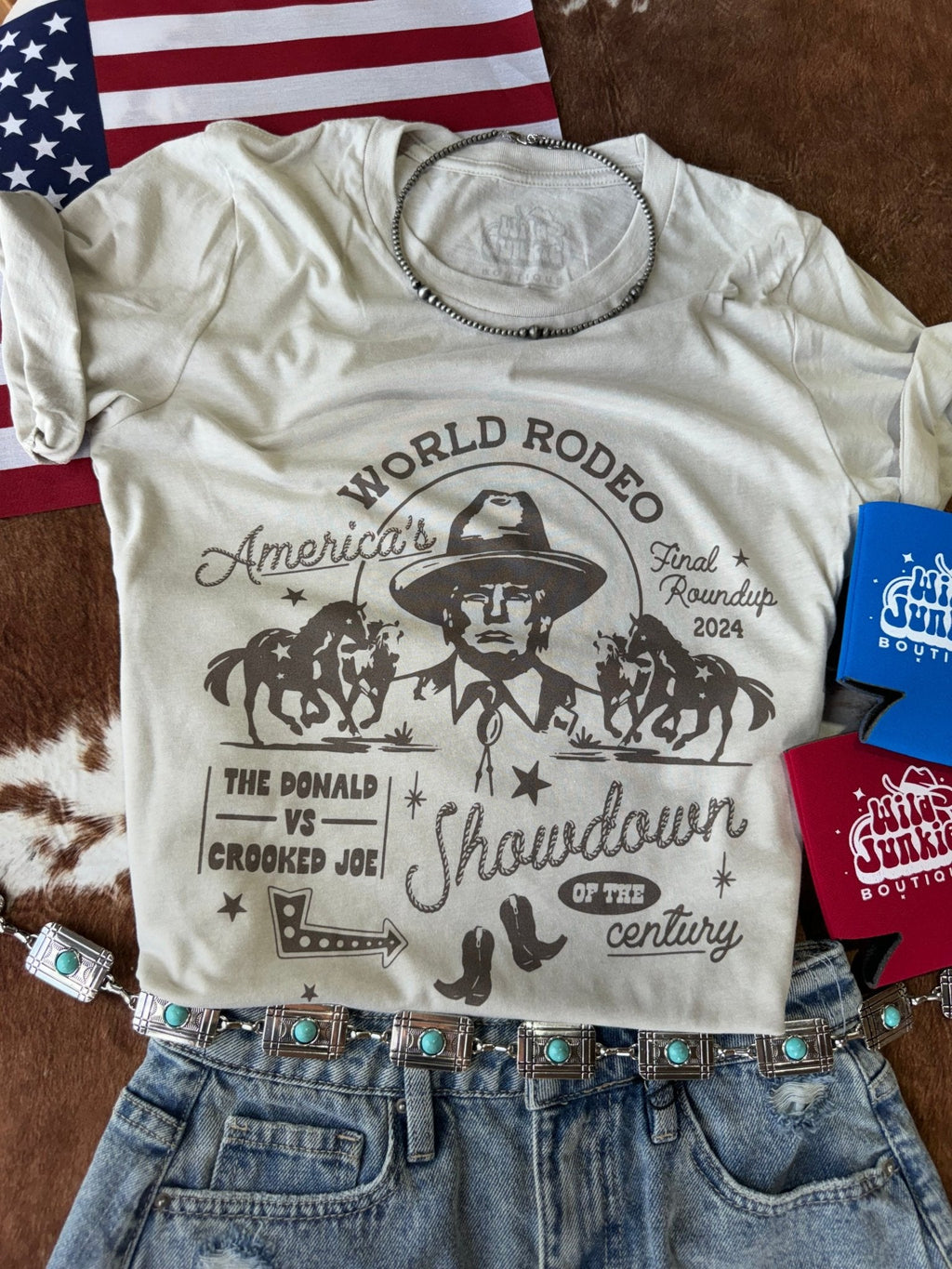 Americas Showdown Trump 2024 Western Graphic Tee Shirt Hoodie, Sweatshirt | CiraTrend.com (Image 1)