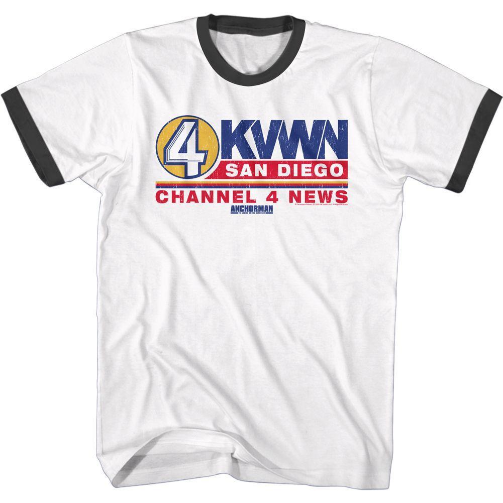 Anchorman - Ch 4 News Logo Short Sleeve Ringer T-Shirt Hoodie, Sweatshirt | CiraTrend.com