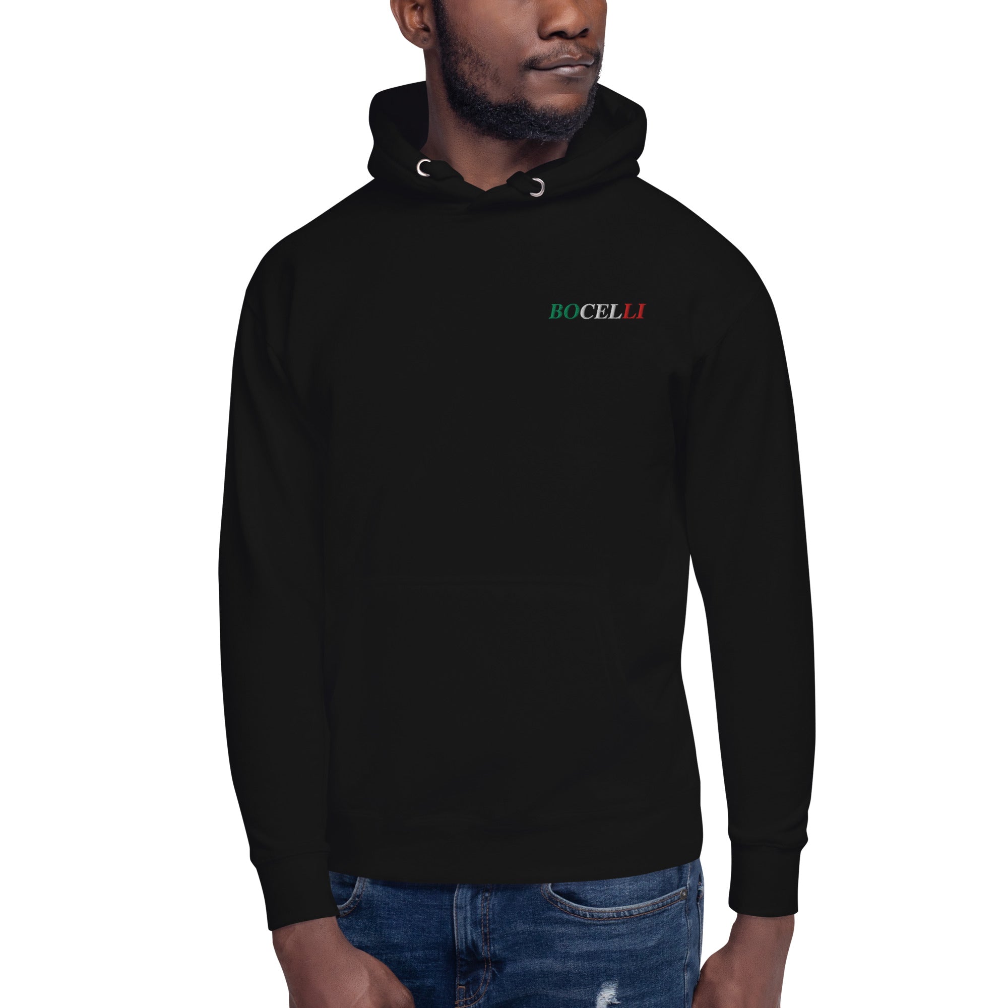 Andrea Bocelli Embroidered Mens Hoodie Black T-Shirts, Sweatshirt | CiraTrend.com (Image 2)