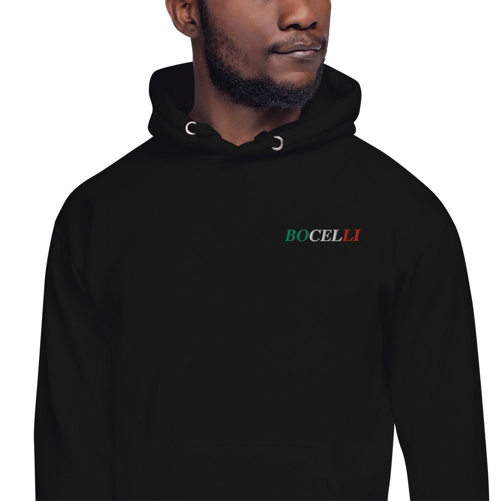 Andrea Bocelli Embroidered Mens Hoodie Black T-Shirts, Sweatshirt | CiraTrend.com (Image 1)