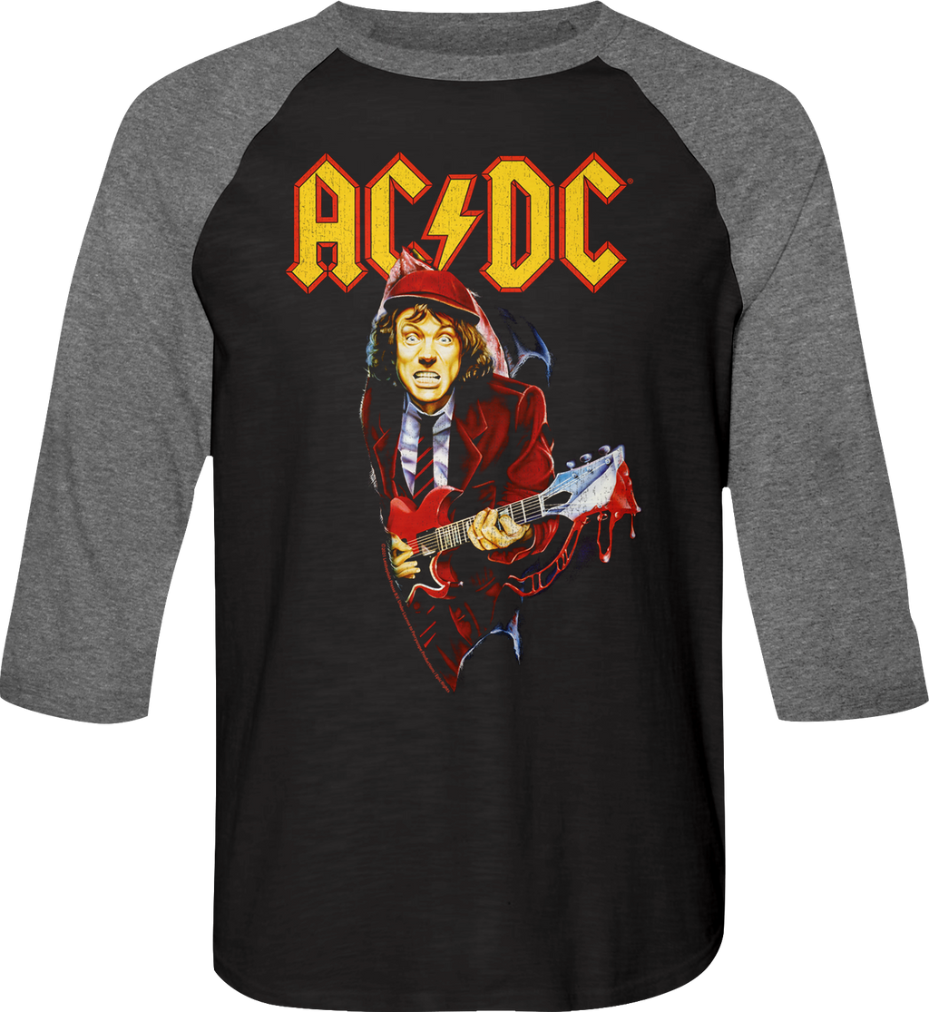 Angus Young Bloody Guitar ACDC Raglan Baseball Shirt Hoodie, Sweatshirt | CiraTrend.com (Image 1)