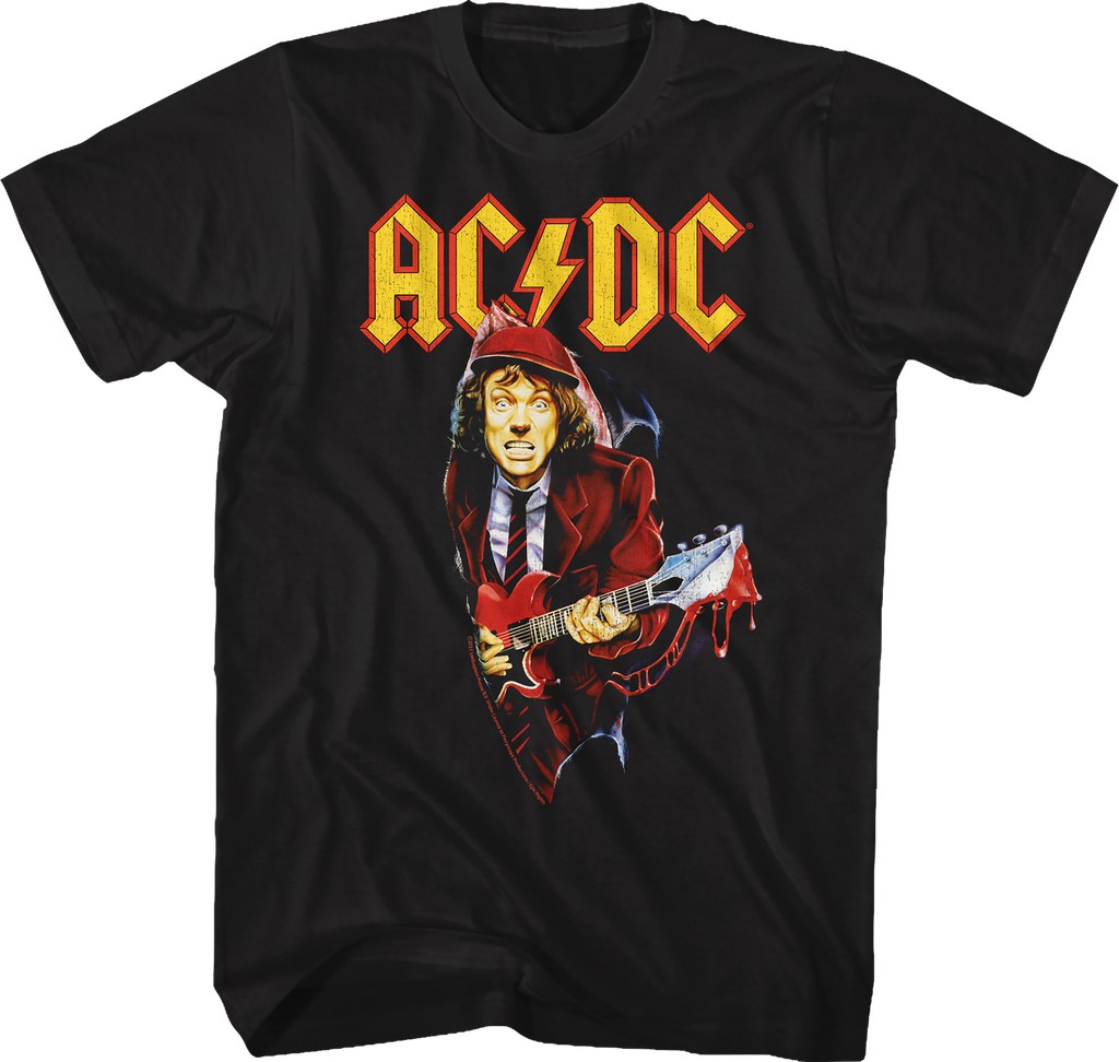 Angus Young Bloody Guitar ACDC Shirt Hoodie, Sweatshirt | CiraTrend.com (Image 1)