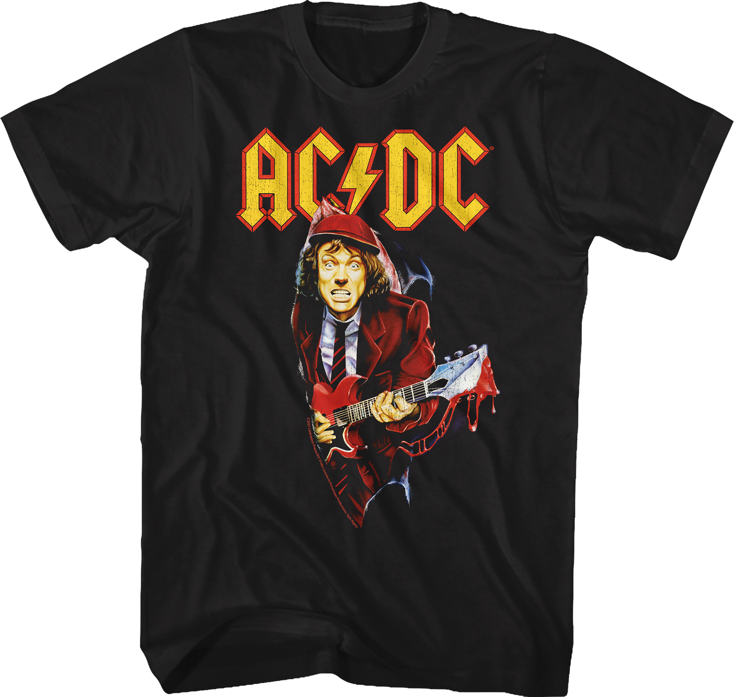 Angus Young Bloody Guitar ACDC Shirt Hoodie, Sweatshirt | CiraTrend.com (Image 1)