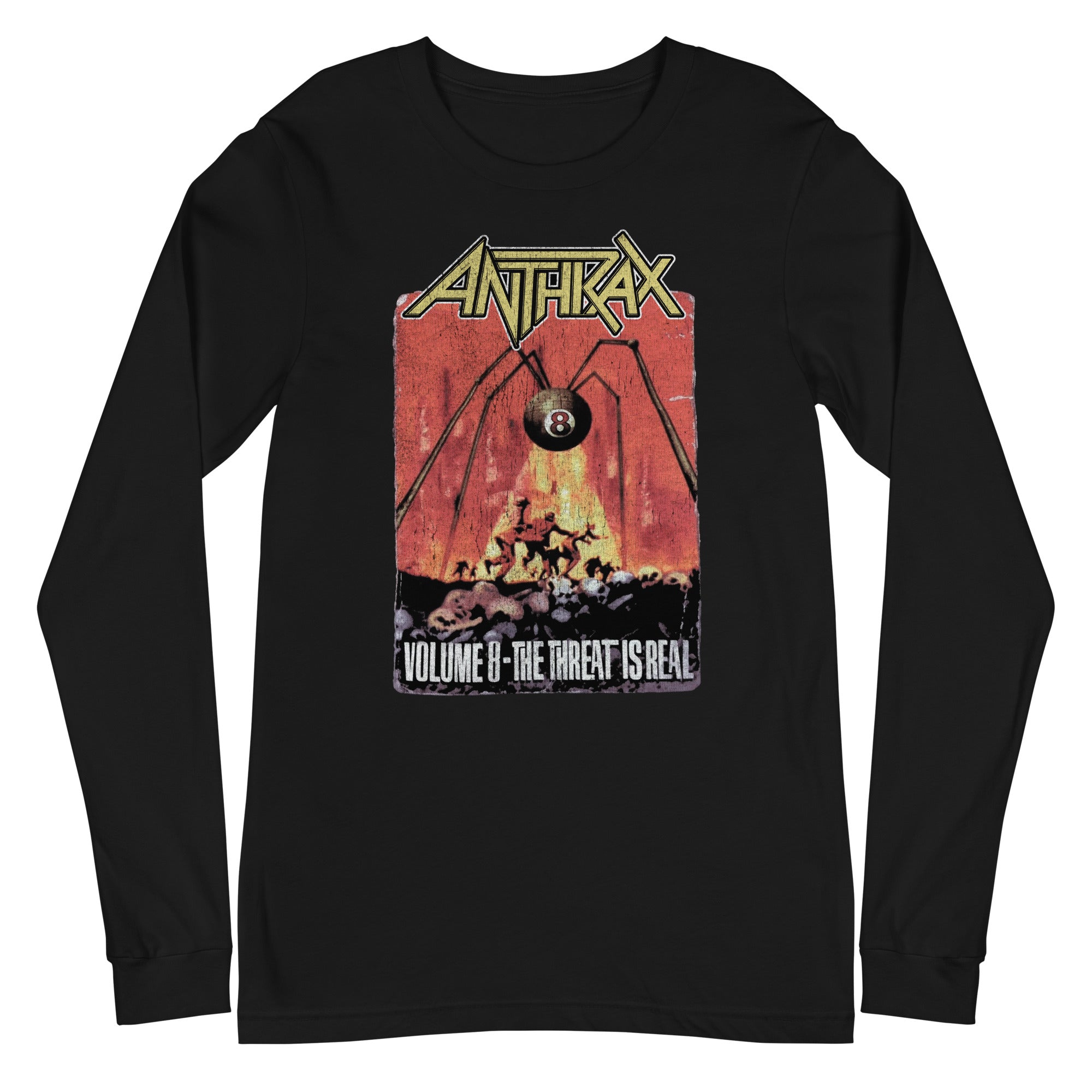 Anthrax The Threat Is Real Mens Long Sleeve T Shirt Black Hoodie, Sweatshirt | CiraTrend.com