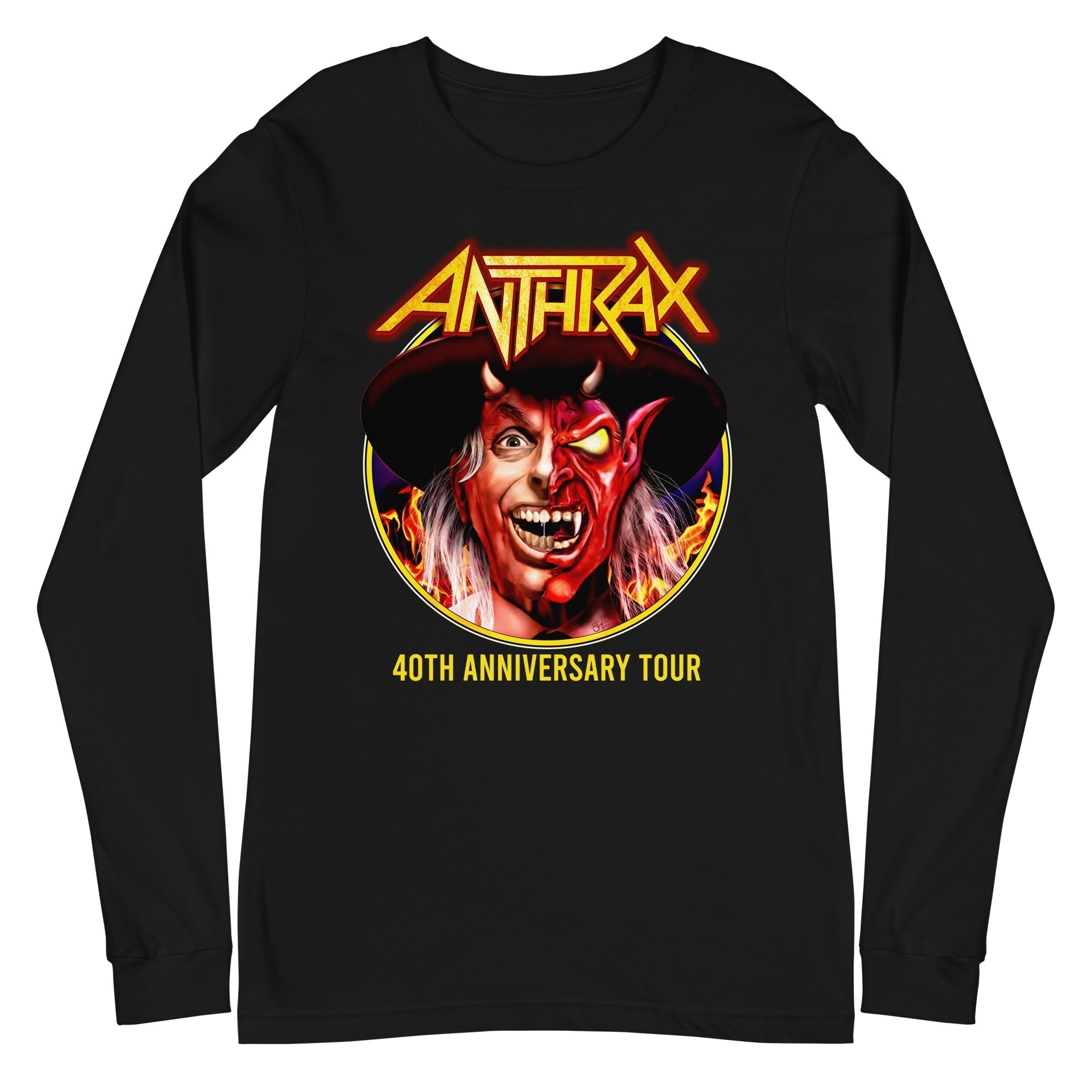 Anthrax Half Devil Mens Long Sleeve T Shirt Black Hoodie, Sweatshirt | CiraTrend.com