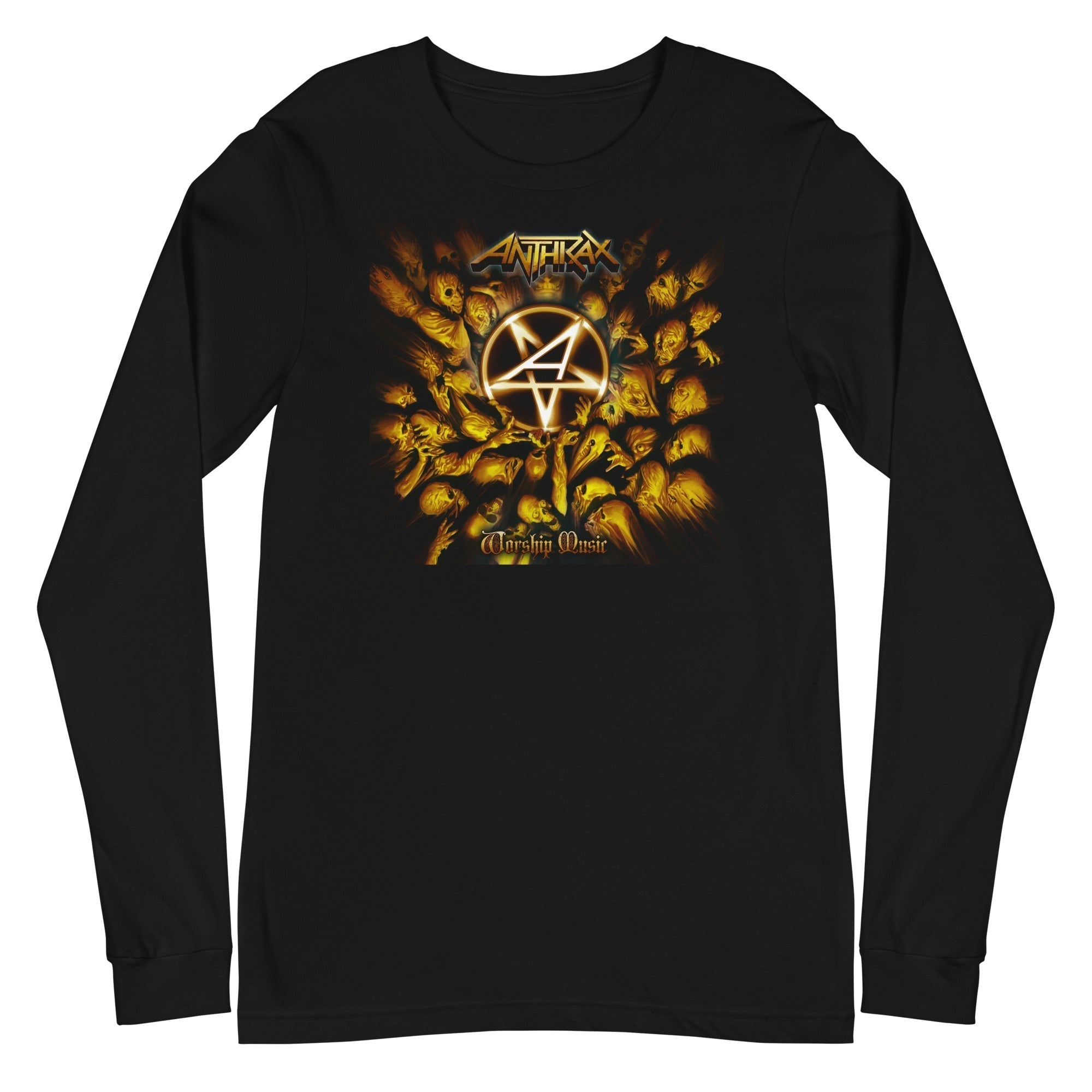 Anthrax Pentagram Logo Mens Long Sleeve T Shirt #1026 Black Hoodie, Sweatshirt | CiraTrend.com