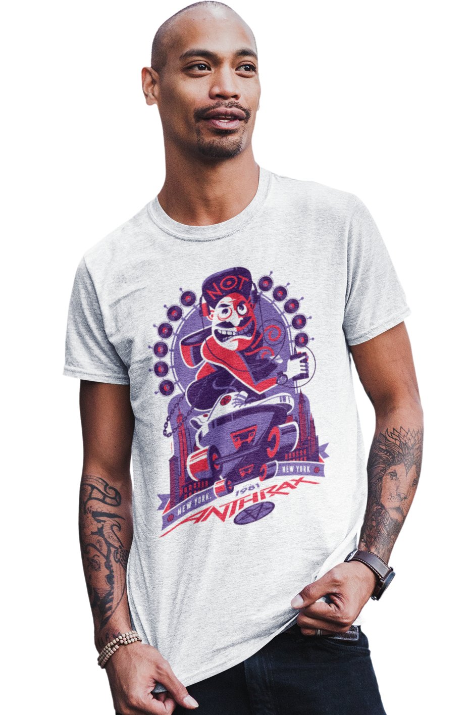 Anthrax New York 81 Tour Jumbo Print Mens T Shirt White Hoodie, Sweatshirt | CiraTrend.com (Image 2)