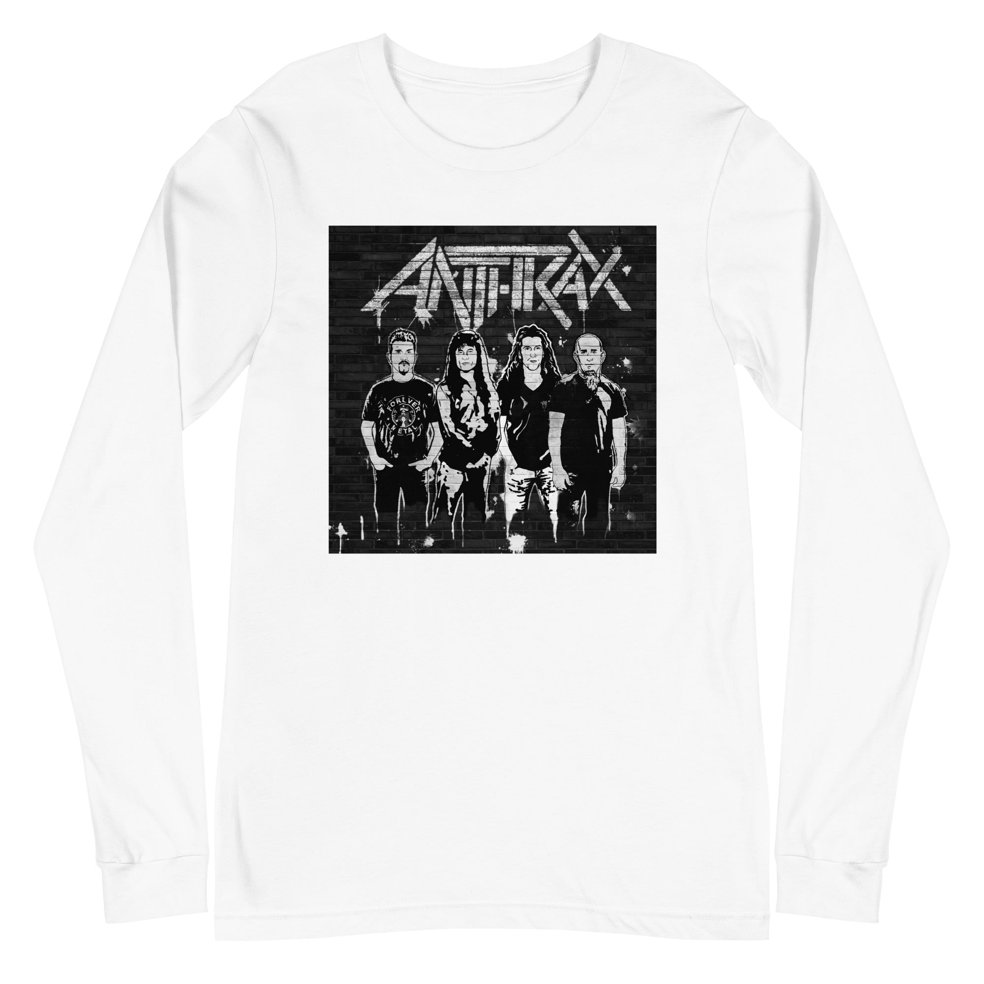 Anthrax With the Band Mens Long Sleeve T Shirt White Hoodie, Sweatshirt | CiraTrend.com