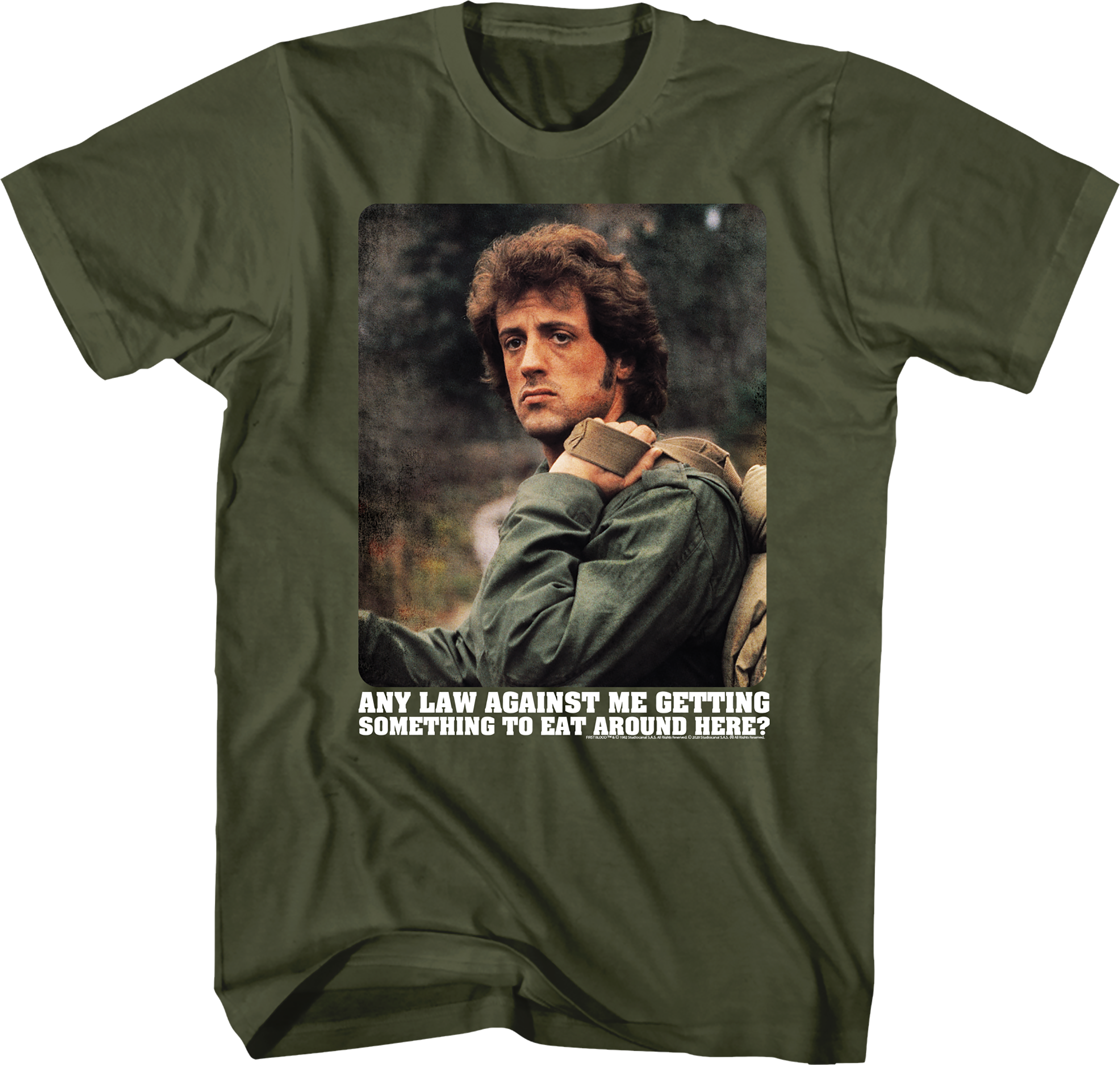 Any Law Against Me Getting Something To Eat Rambo T-Shirt Hoodie, Sweatshirt | CiraTrend.com (Image 1)
