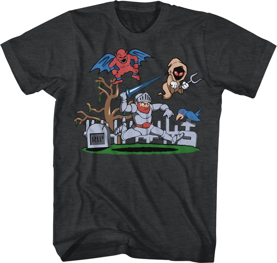 Arthur vs The Undead Ghosts 'N Goblins T-Shirt Hoodie, Sweatshirt | CiraTrend.com (Image 1)