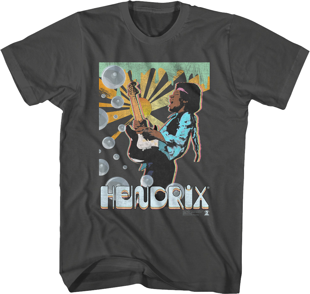 Artistic Bubbles Jimi Hendrix T-Shirt Hoodie, Sweatshirt | CiraTrend.com (Image 1)