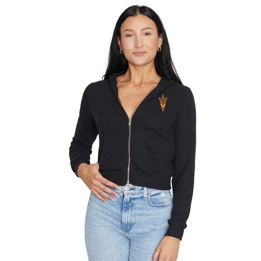 Arizona State ASU Waffle Knit Zip Up Womens Hoodie T-Shirts, Sweatshirt | CiraTrend.com (Image 3)