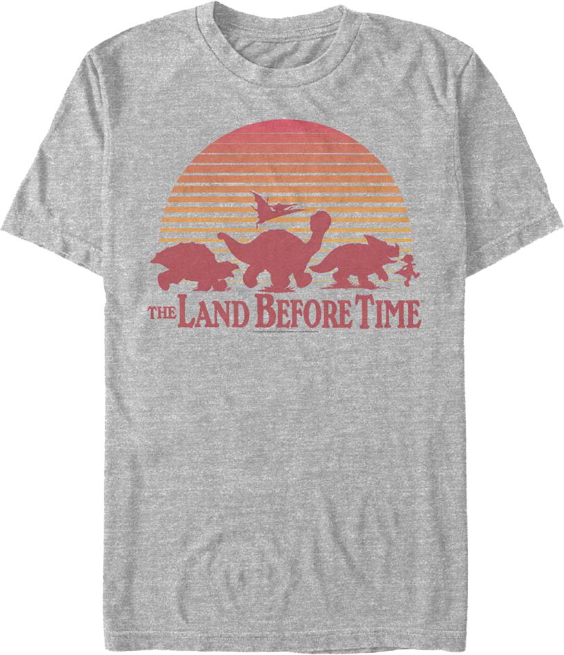 Vintage Sunset Silhouette Land Before Time T-Shirt Hoodie, Sweatshirt | CiraTrend.com (Image 1)