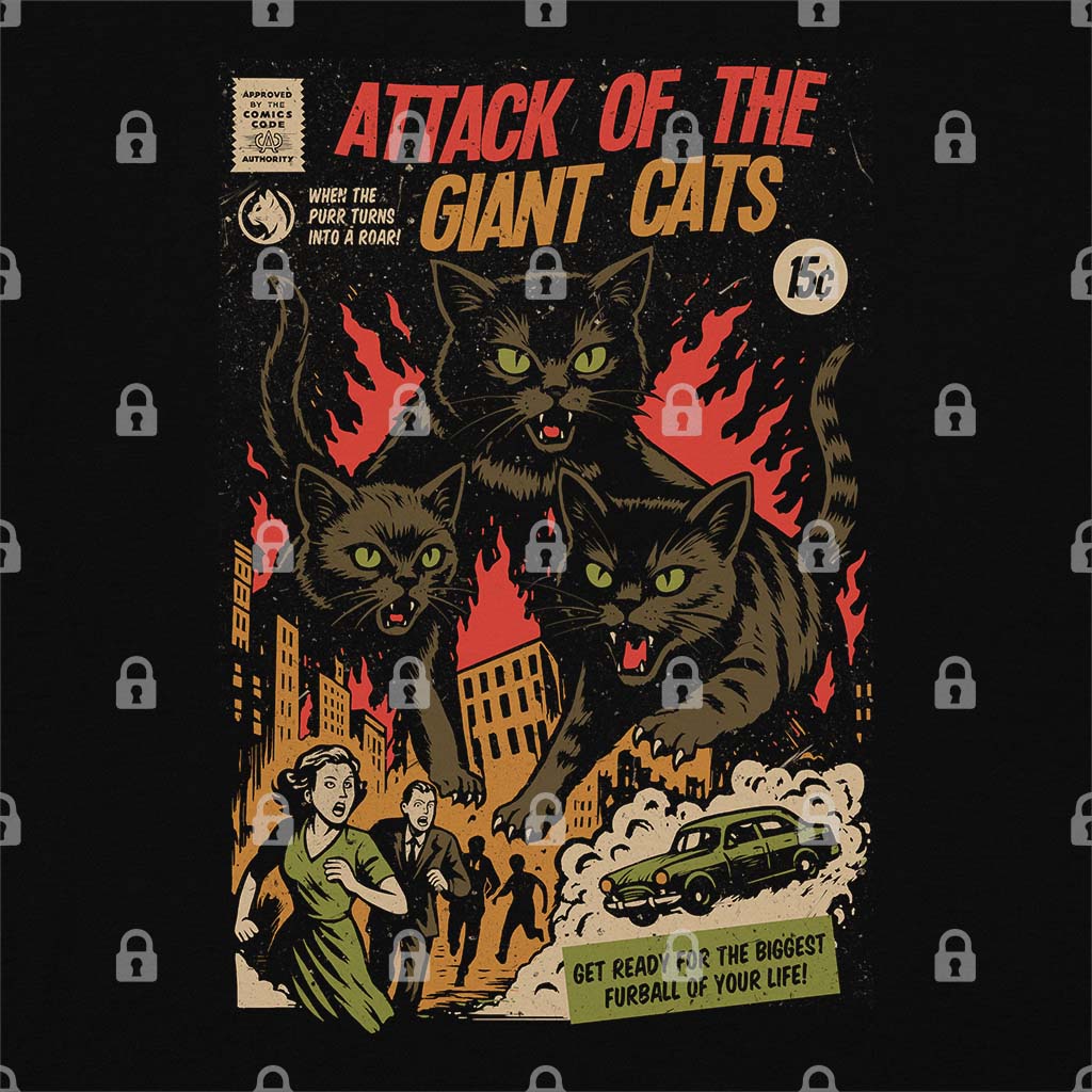 Attack of The Giant Cats T-Shirt Hoodie, Sweatshirt | CiraTrend.com (Image 1)