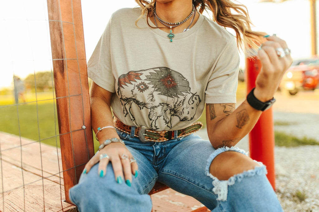 Aztec Bison Graphic Tee Shirt Hoodie, Sweatshirt | CiraTrend.com (Image 4)