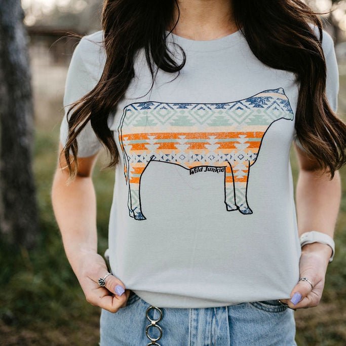 Aztec Cow Western Graphic Tee Shirt Hoodie, Sweatshirt | CiraTrend.com (Image 3)