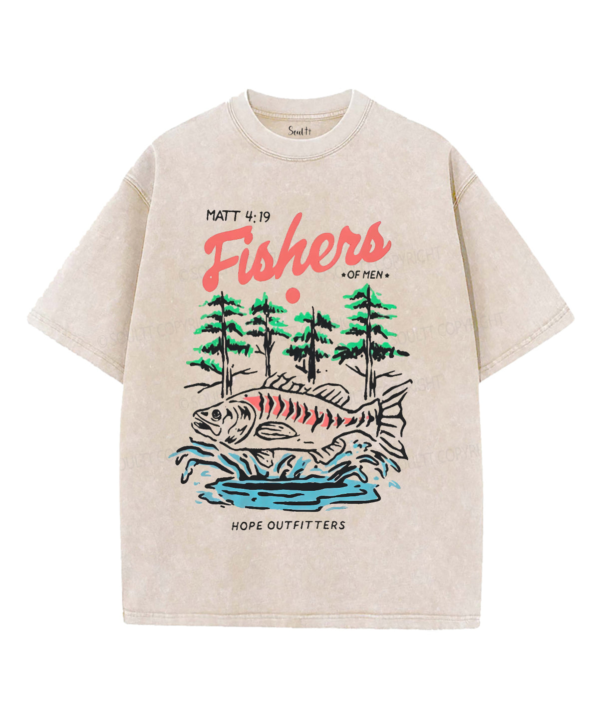 Fishers Of Men Unisex Washed Christian T-shirt Hoodie, Sweatshirt | CiraTrend.com (Image 1)