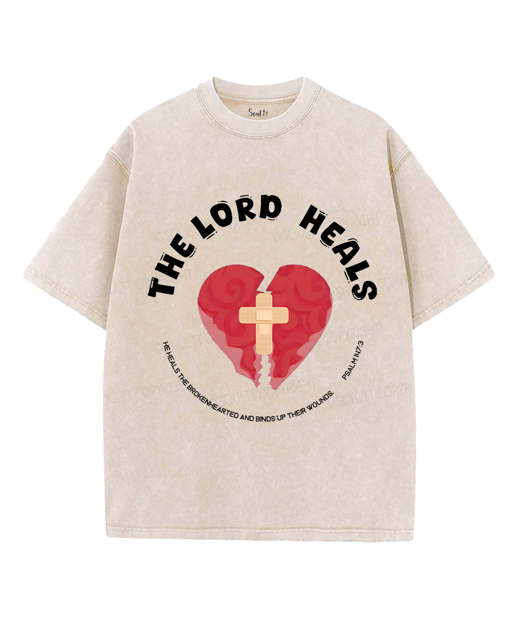 The Lord Heals Unisex Washed Christian T-shirt Hoodie, Sweatshirt | CiraTrend.com (Image 4)