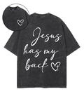 Jesus Has My Back Double Sided Unisex Washed Christian T-shirt Style002 Hoodie, Sweatshirt | CiraTrend.com (Image 1)