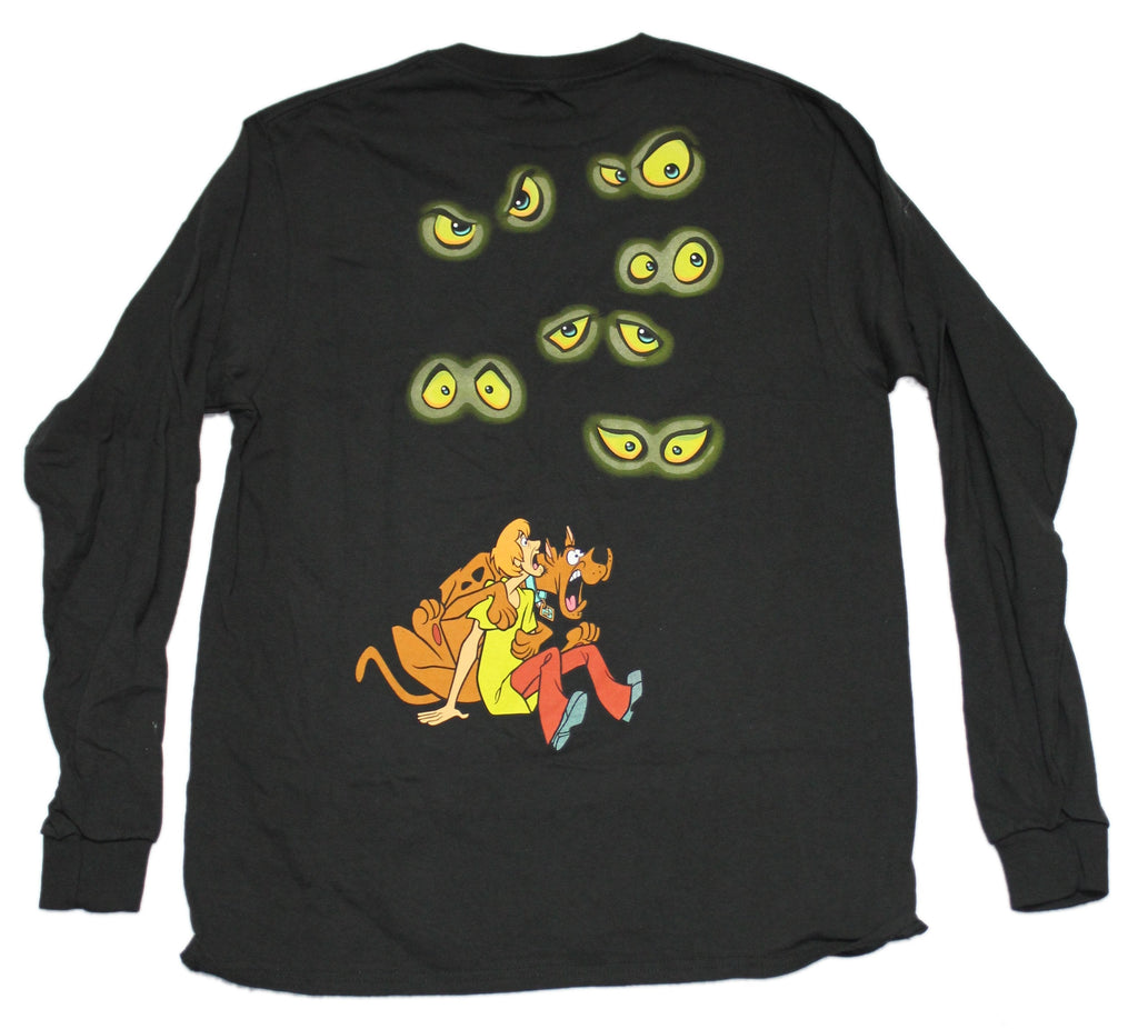 Scooby Doo Mens Long Sleeve T-Shirt - Lapel Logo Eyes Back Hoodie, Sweatshirt | CiraTrend.com (Image 2)