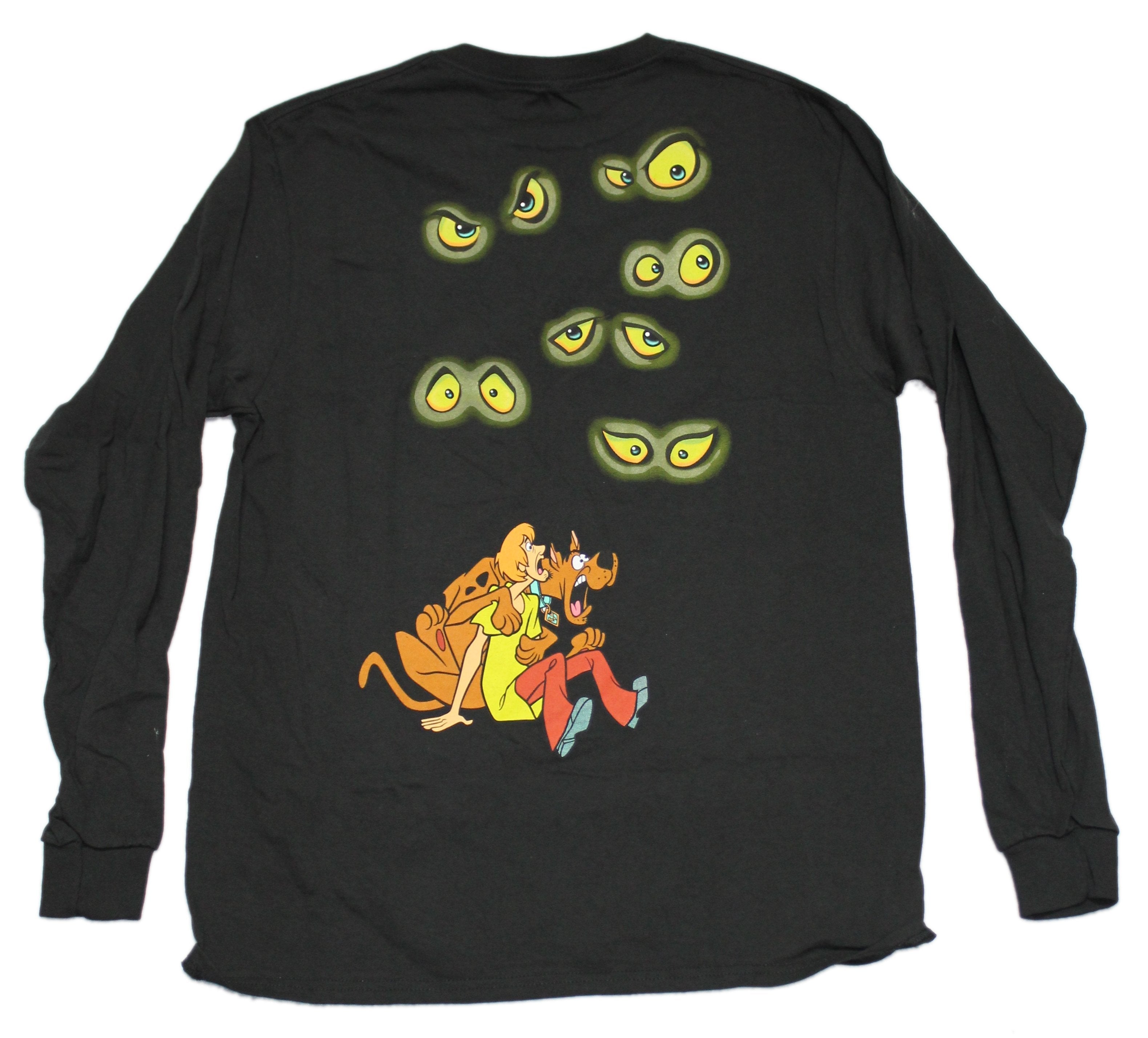 Scooby Doo Mens Long Sleeve T-Shirt - Lapel Logo Eyes Back Hoodie, Sweatshirt | CiraTrend.com (Image 2)