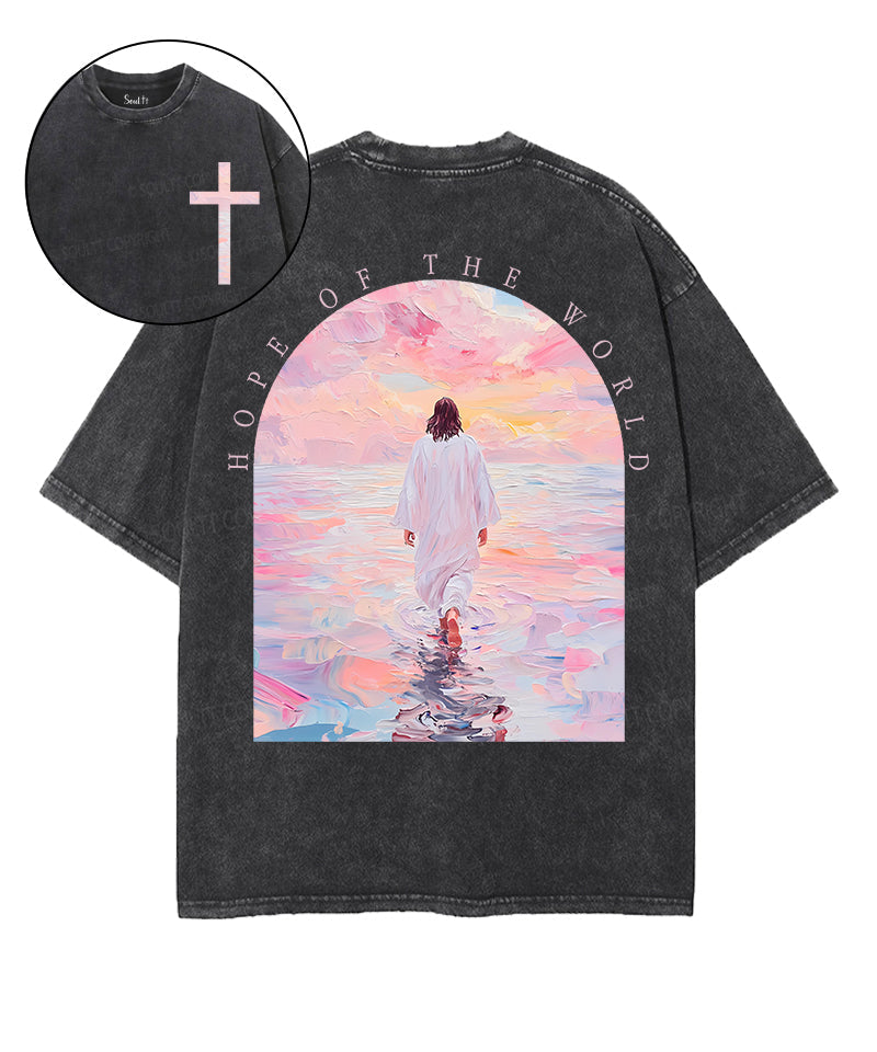 Hope World Double Sided Washed Christian T-Shirts, Hoodie, Sweatshirt