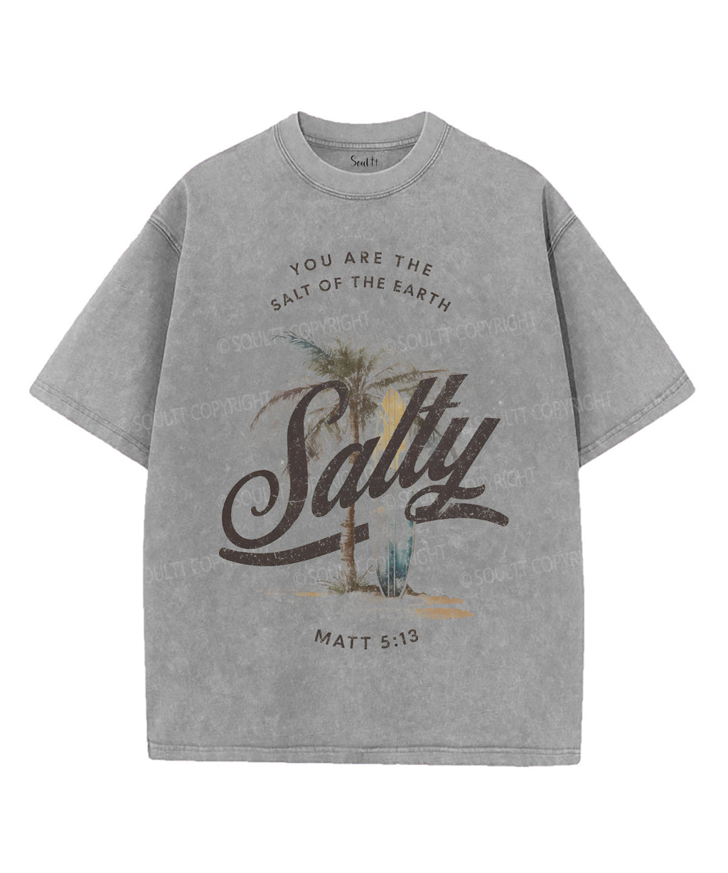 Salty Unisex Washed Christian T-shirt Hoodie, Sweatshirt | CiraTrend.com (Image 3)