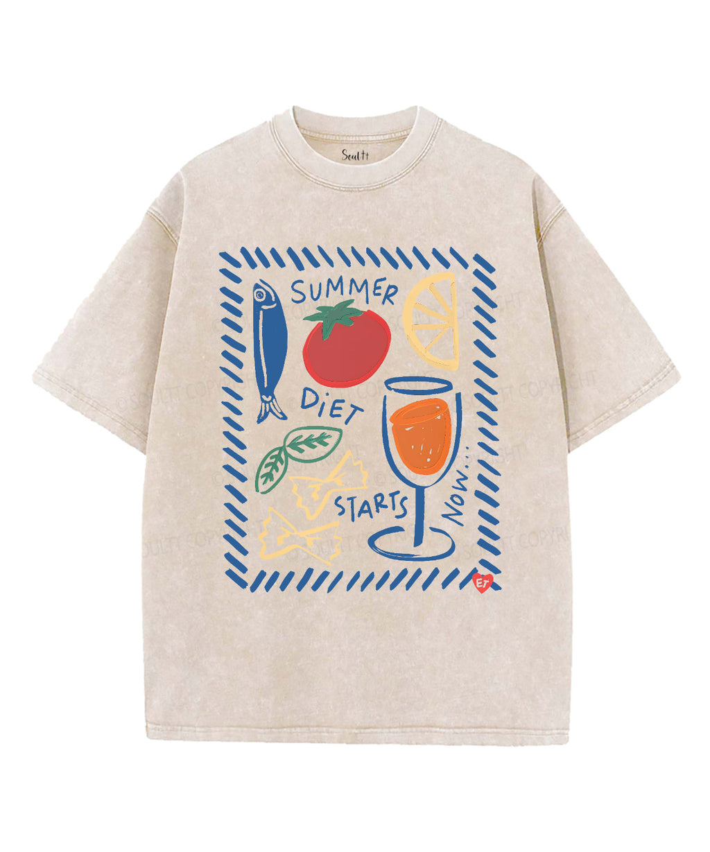 Summer Diet Starts Now Double Sided Unisex Washed Christian T-shirt Hoodie, Sweatshirt | CiraTrend.com (Image 1)