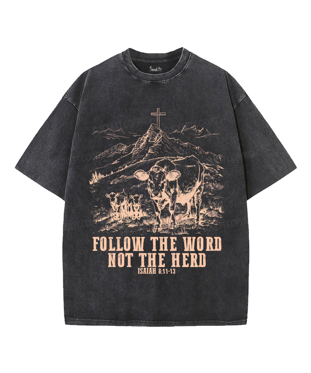 Follow the Word Unisex Washed Christian T-shirt Hoodie, Sweatshirt | CiraTrend.com (Image 2)