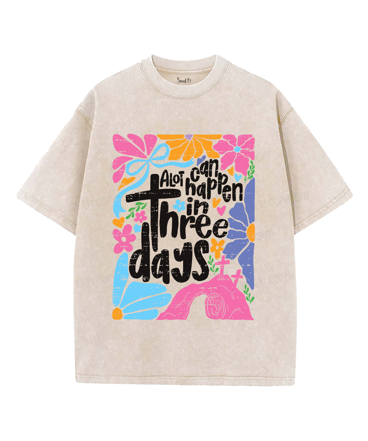 A Lot Can Happen In Three Days Unisex Washed Christian T-shirt Hoodie, Sweatshirt | CiraTrend.com (Image 4)
