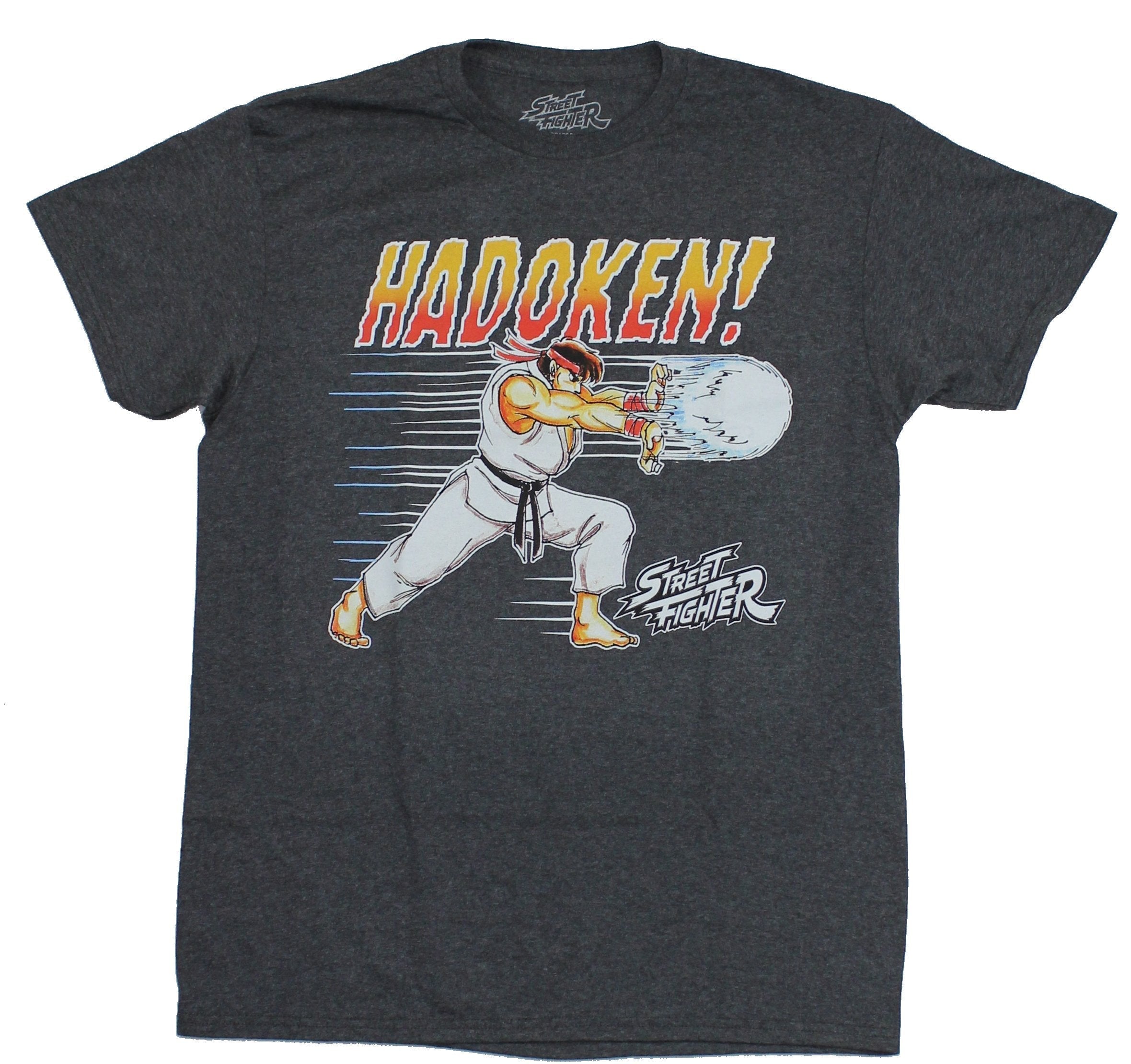 Street Fighter Mens T-Shirt - Ryu throwing Hadoken! 16 Bit Image Hoodie, Sweatshirt | CiraTrend.com