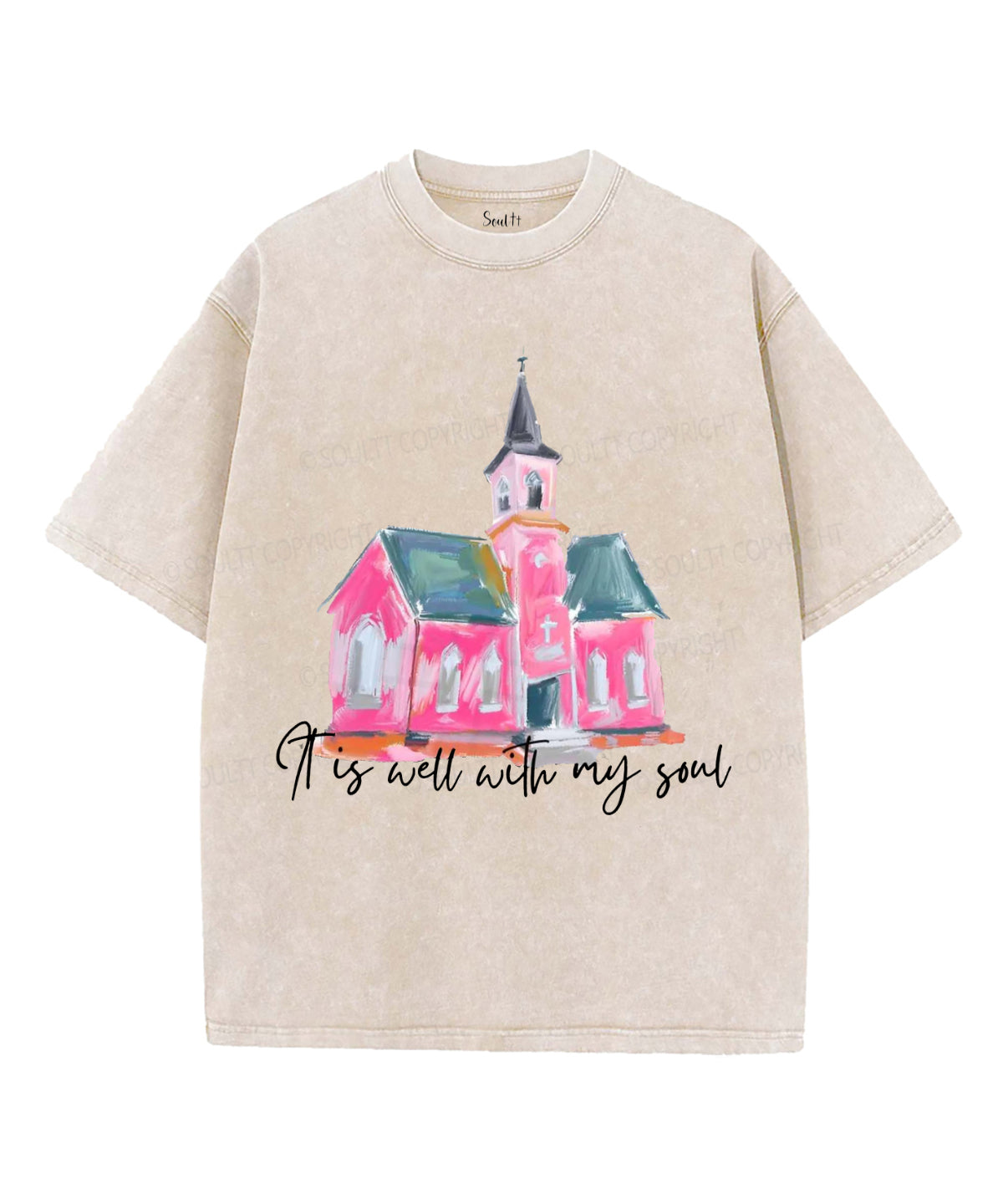 It Is Well With My Soul Unisex Washed Christian T-shirt Style009 Hoodie, Sweatshirt | CiraTrend.com (Image 1)