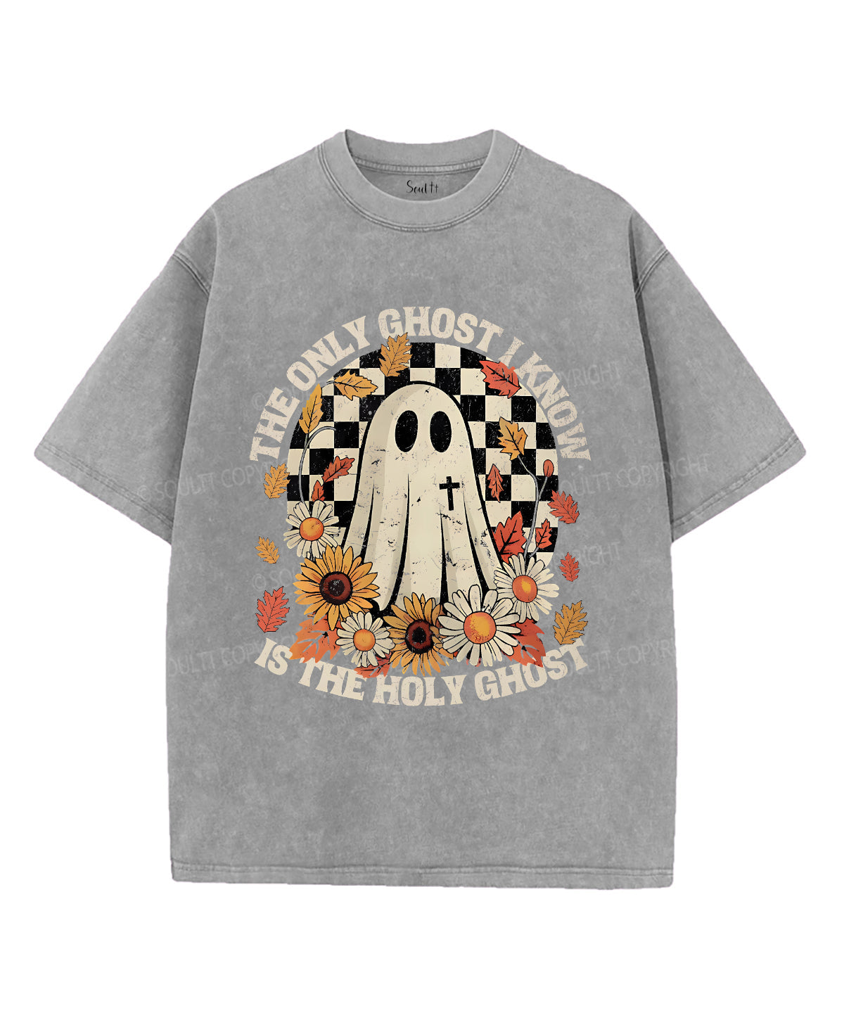 The Only Ghost Is Holy Ghost Unisex Washed Christian T-shirt Style001 Hoodie, Sweatshirt | CiraTrend.com (Image 3)