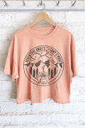 Adventure Awaits Camp S'more Graphic Long Crop Top