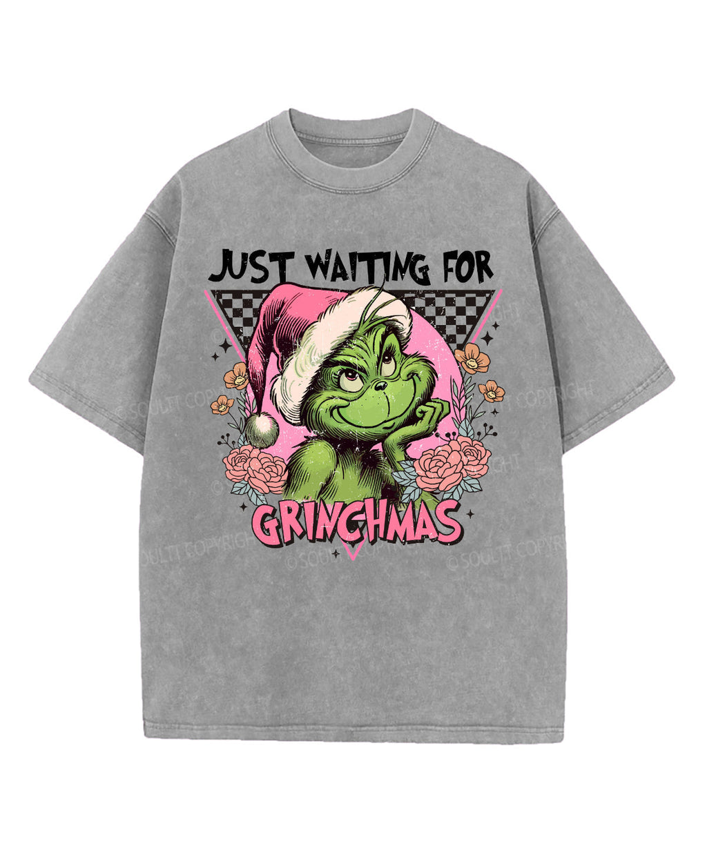 Just Waiting For Grinchmas Washed Christian T-shirt Hoodie, Sweatshirt | CiraTrend.com (Image 4)