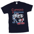 Cuphead Mens T-Shirt - Cuphead & mugman standing Under Logo Image Hoodie, Sweatshirt | CiraTrend.com