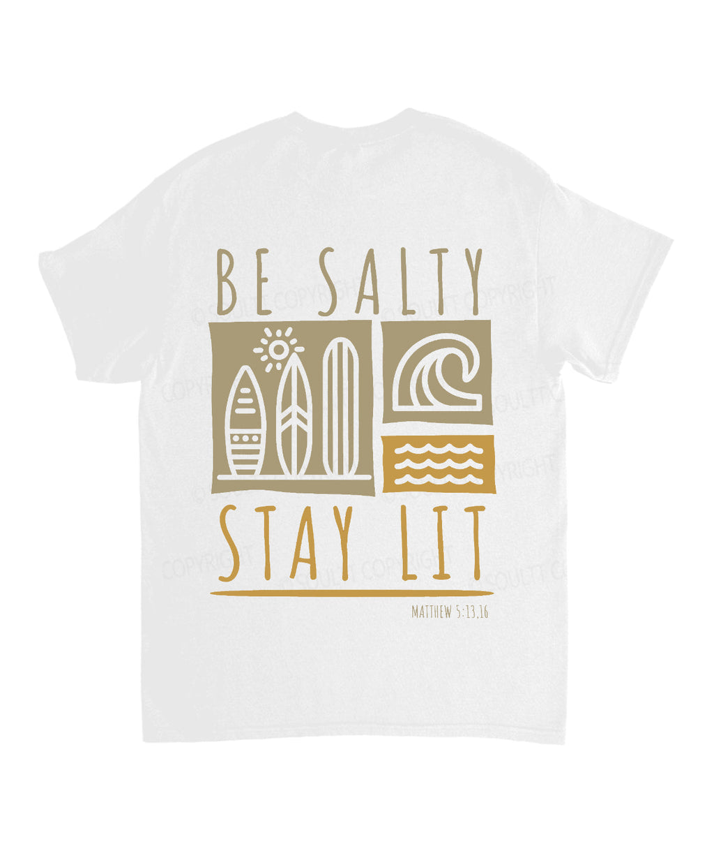 Be Salty Stay Lit Double Sided Unisex Cotton Christian T-Shirt Hoodie, Sweatshirt | CiraTrend.com (Image 3)