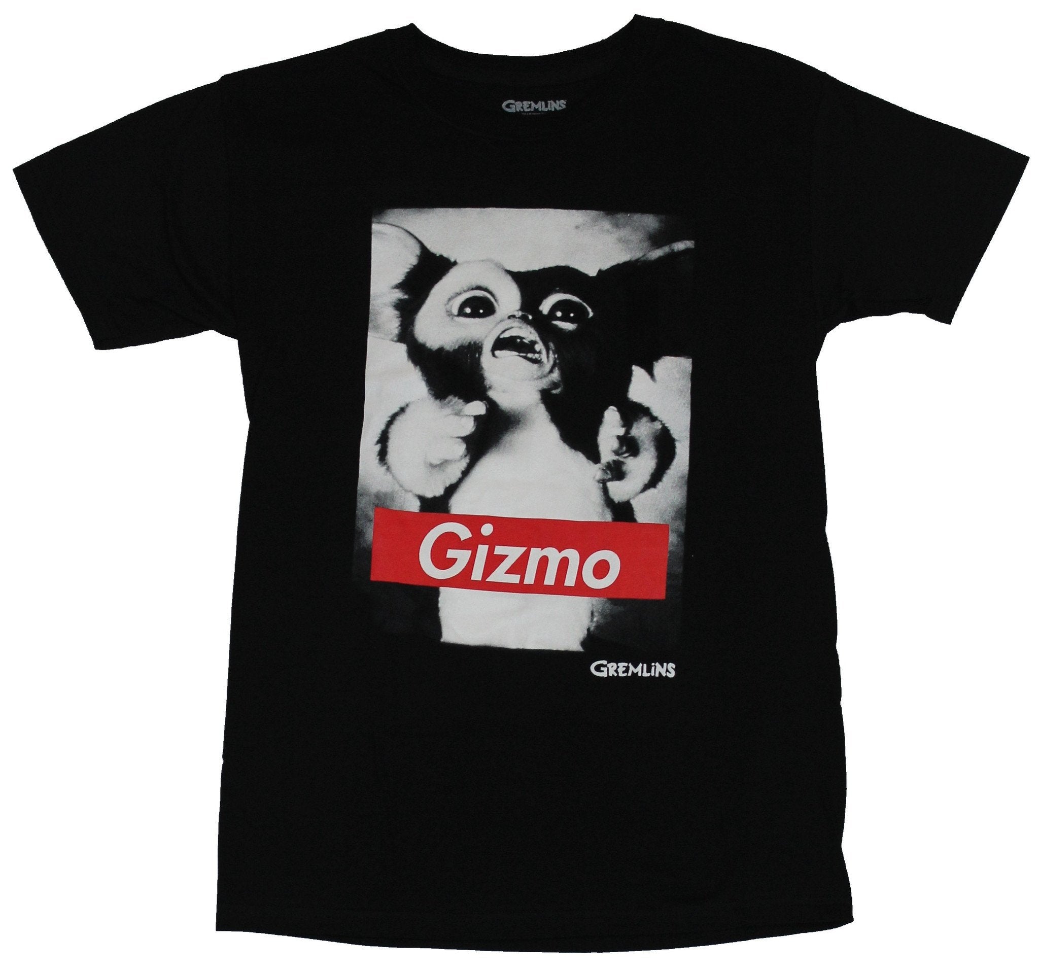 Gremlins Mens T-Shirt - Black and White Gizmo Photo W/ Red Name Bar Hoodie, Sweatshirt | CiraTrend.com